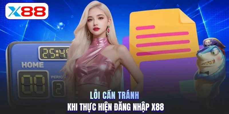 Lỗi cần tránh khi thực hiện đăng nhập X88