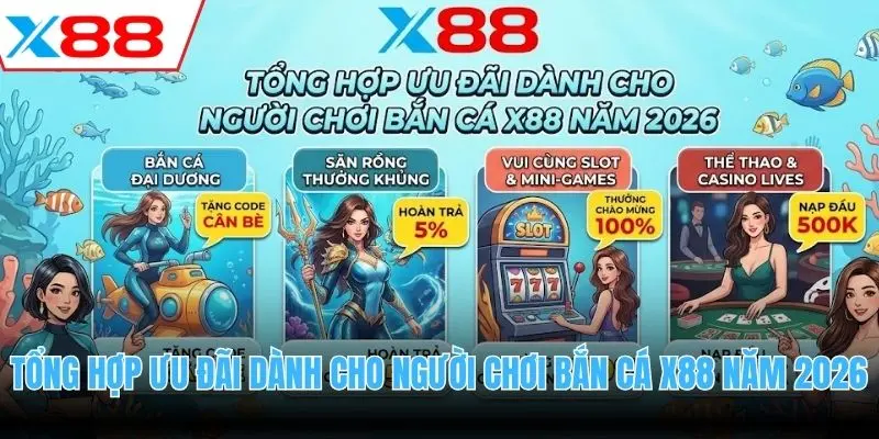 Tổng hợp ưu đãi dành cho người chơi bắn cá X88 năm 2026