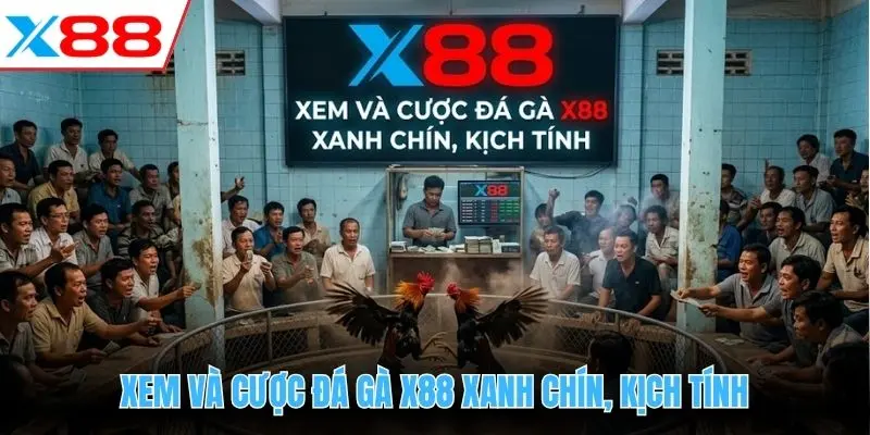 Xem và cược đá gà X88 xanh chín, kịch tính